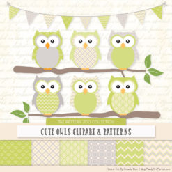 Pattern Zoo Bamboo Patterned Owl Clipart & Patterns