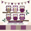 Pattern Zoo Plum Patterned Owl Clipart & Patterns