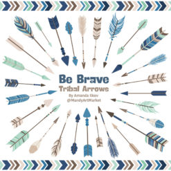 Navy & Mint Tribal Arrows Clipart