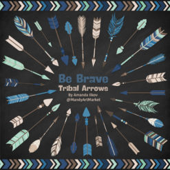 Navy & Mint Tribal Arrows Clipart