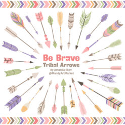 Wildflowers Tribal Arrows Clipart