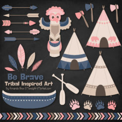 Navy & Blush Tribal Clipart