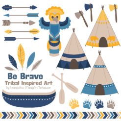 Navy & Lemon Tribal Clipart