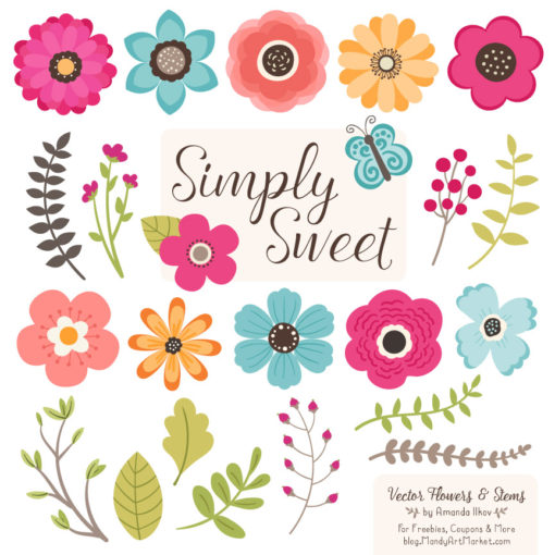 Bohemian Cute Flower Clipart