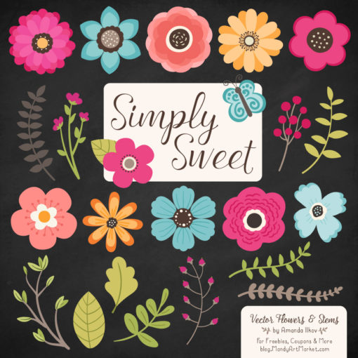 Bohemian Cute Flower Clipart