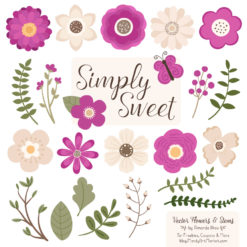 Fuchsia Cute Flower Clipart