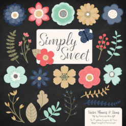 Modern Chic Cute Flower Clipart