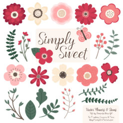 Rose Garden Cute Flower Clipart