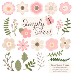 Soft Pink Cute Flower Clipart