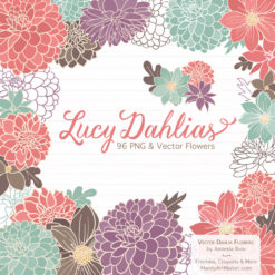 Vintage Girl Dahlia Clipart