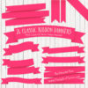Hot Pink Ribbon Banner Clipart