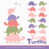 Wildflowers Turtle Stack Clipart Vectors