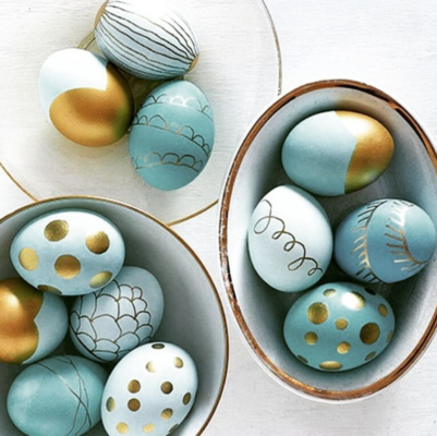 Blue and Gold Easter Eggs