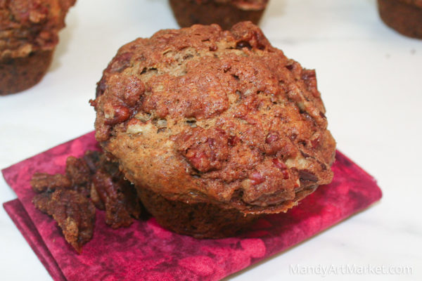 spiced banana praline muffins