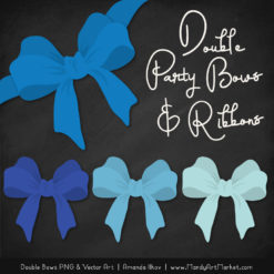 Free Blue Party Bow Clipart