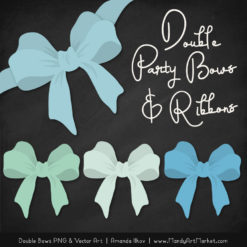 Free Blue & Mint Party Bow Clipart