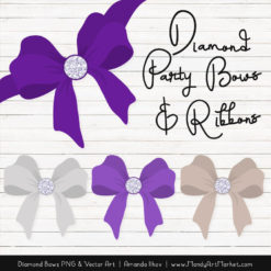 Violet Diamond Bow Clipart
