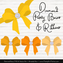 Yellow Diamond Bow Clipart