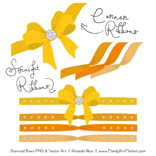 Yellow Diamond Bow Clipart