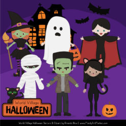Spooky Halloween Characters Clipart