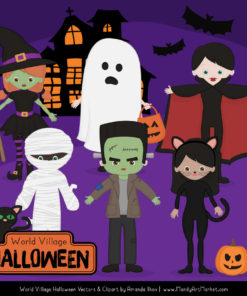 Spooky Halloween Characters Clipart