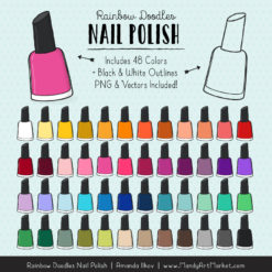 Rainbow Nail Polish Clipart