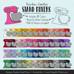Rainbow Stand Mixer Clipart