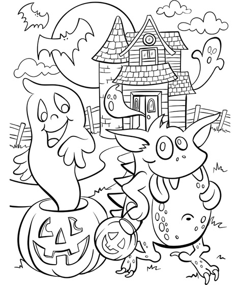 Free Haunted House Coloring Page - Mandy Art Market